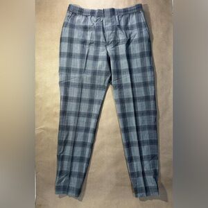 Express Slim Fit Plaid Jogger Dress Pants Men’s M – Wool Blend Tapered Trousers